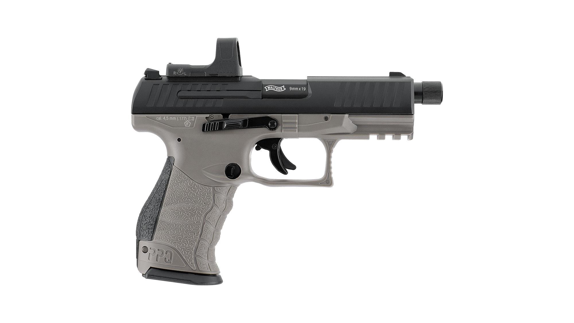 Walther PPQ M2 Q4 TAC Combo 4.6" Set 4,5 mm (.177) Diabolo, CO₂, < 3,0 J, Tungsten Gray