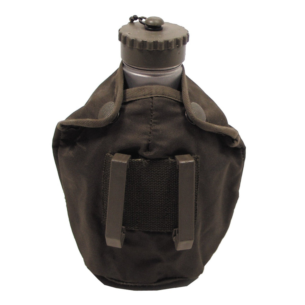 Öster. Feldflasche, Aluminium, Nylonbezug, gebr.