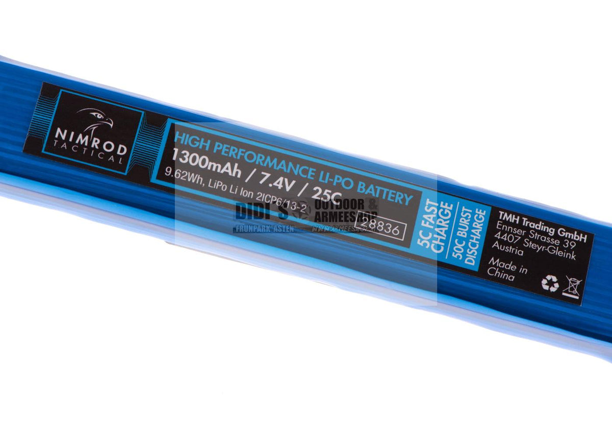 Nimrod Tactical LiPo Akku 7,4V 1300mAh 25C Stock Tube AEG