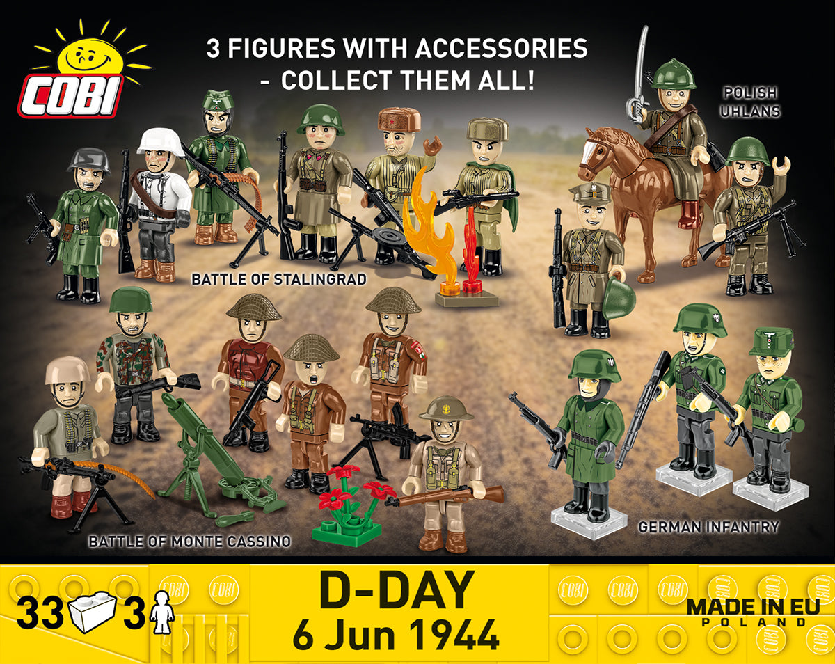 Cobi HISTORICAL COLLECTION WWII - Figures & Accessories 3 Pack D-DAY 6 June 1944