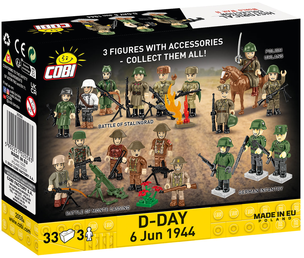 Cobi HISTORICAL COLLECTION WWII - Figures & Accessories 3 Pack D-DAY 6 June 1944