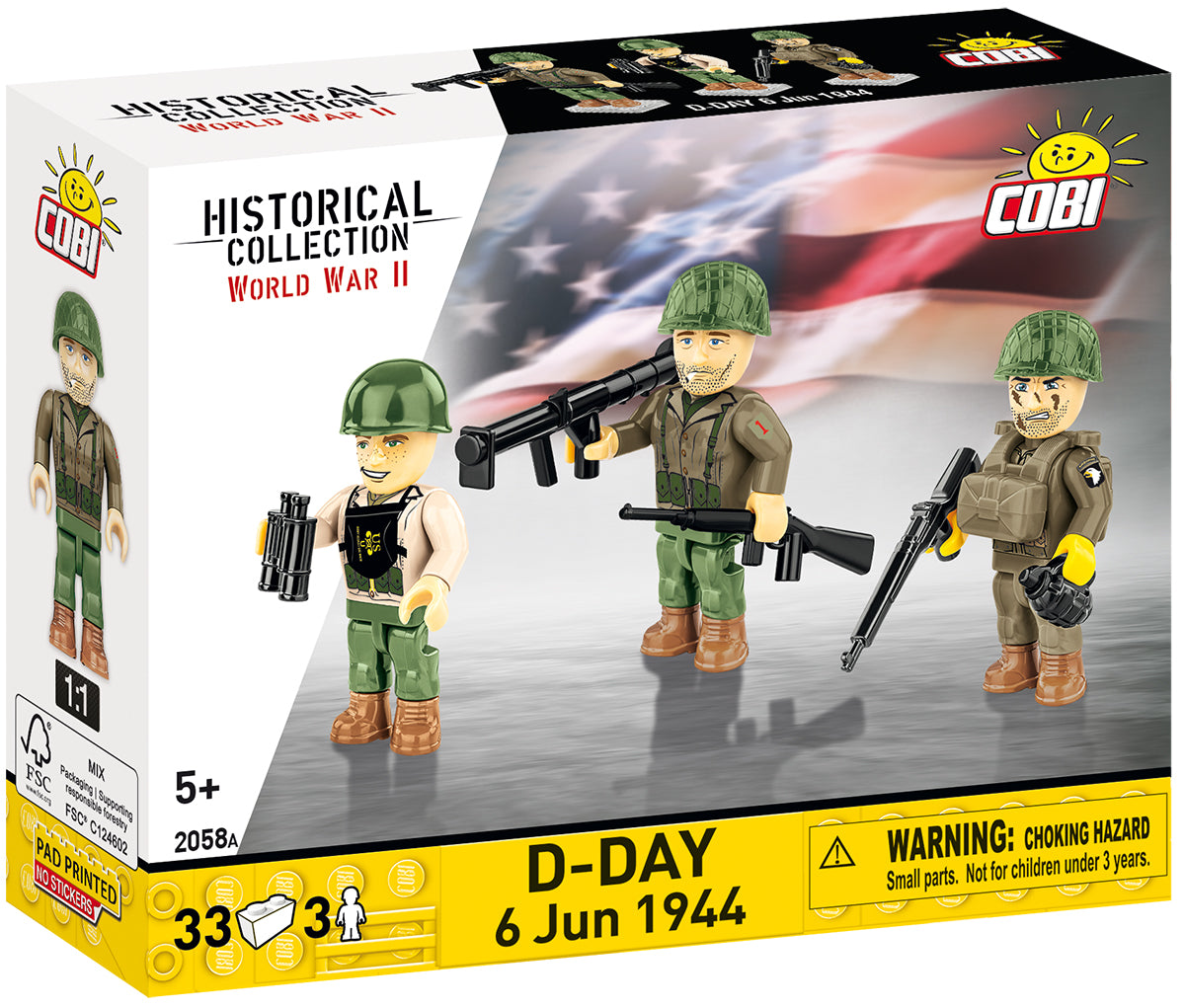 Cobi HISTORICAL COLLECTION WWII - Figures & Accessories 3 Pack D-DAY 6 June 1944
