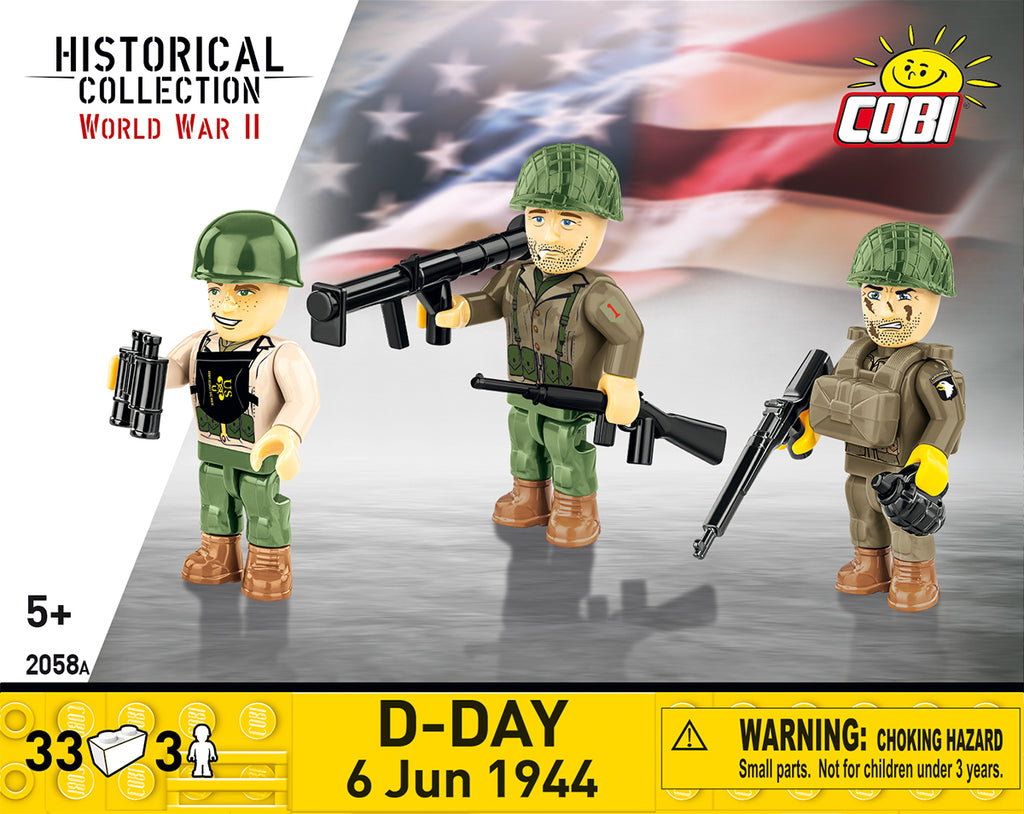 Cobi HISTORICAL COLLECTION WWII - Figures & Accessories 3 Pack D-DAY 6 June 1944