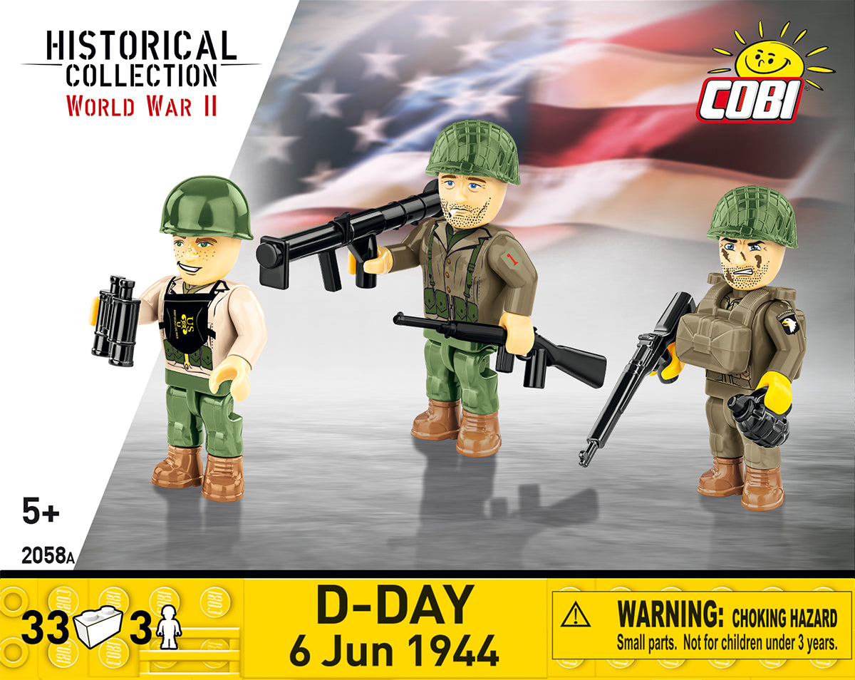 Cobi HISTORICAL COLLECTION WWII - Figures & Accessories 3 Pack D-DAY 6 June 1944