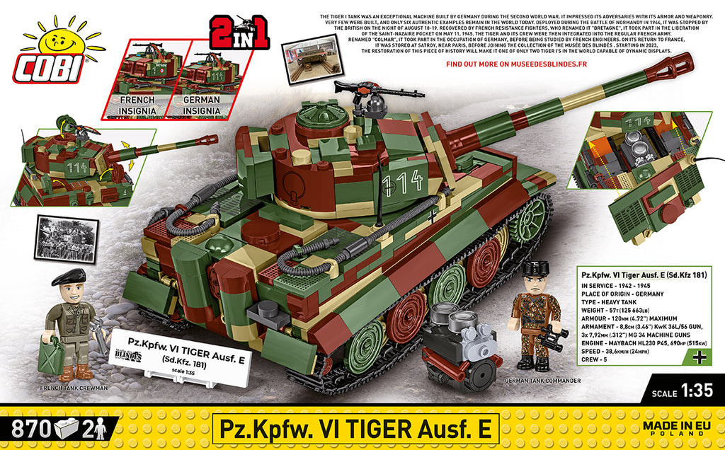 Cobi HISTORICAL COLLECTION WWII - Pz.Kpfw.VI Tiger Ausf.E