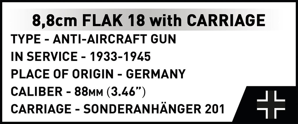 Cobi HISTORICAL COLLECTION WWII - 8.8Cm Flak With Carriage