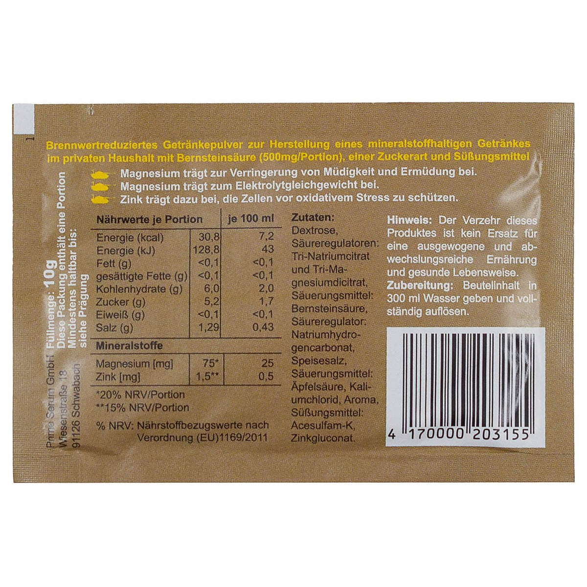 Getränkepulver "Granatenbrause" 10 g, Zitrone-Limette - MFH