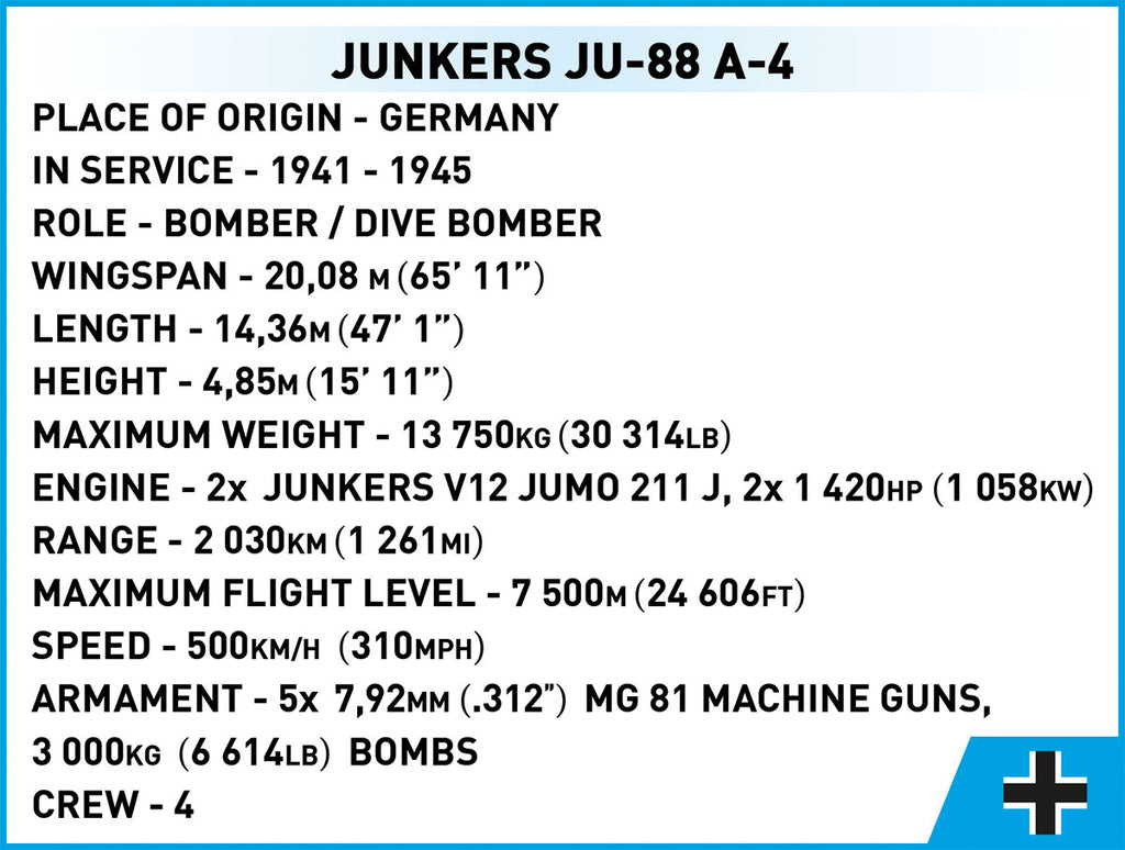 Cobi HISTORICAL COLLECTION WWII - Junkers Ju -88