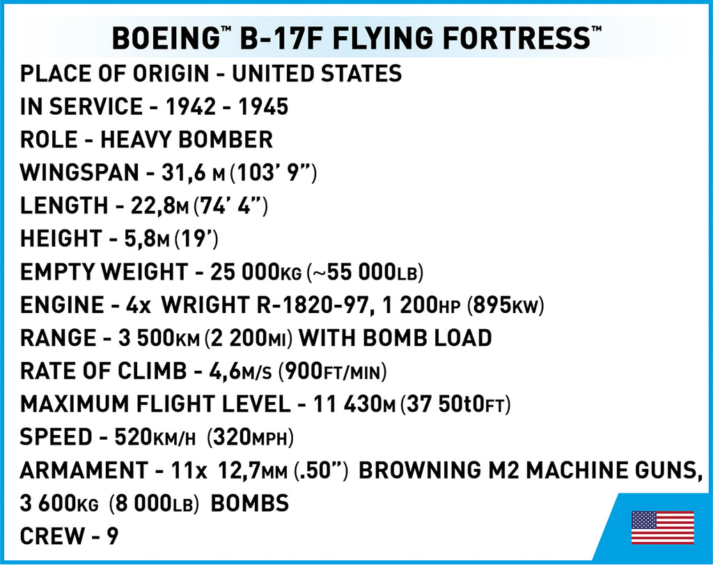 HISTORICAL COLLECTION WWII - Boeing™ B-17F Flying Fortress™ Memphis Belle