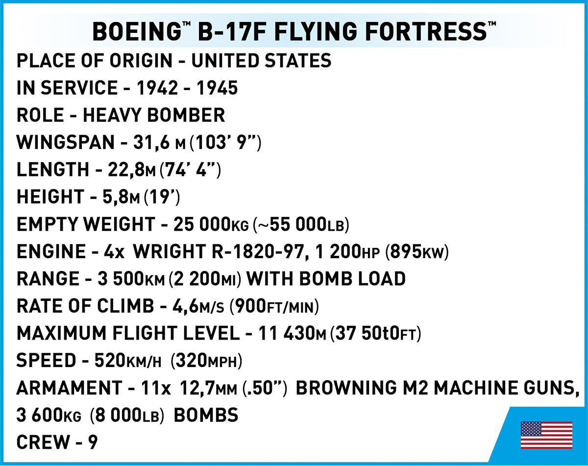 HISTORICAL COLLECTION WWII - Boeing™ B-17F Flying Fortress™ Memphis Belle
