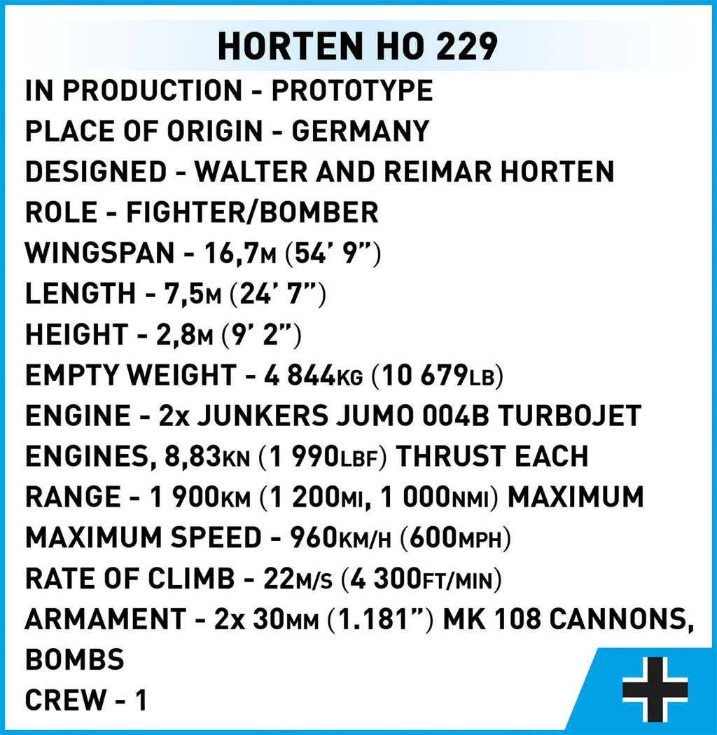 Cobi HISTORICAL COLLECTION WWII - Horten Ho 229
