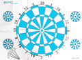 Allen Zielscheibe f. Bogen Dartboard Target, 45x63 cm, 1 Stk