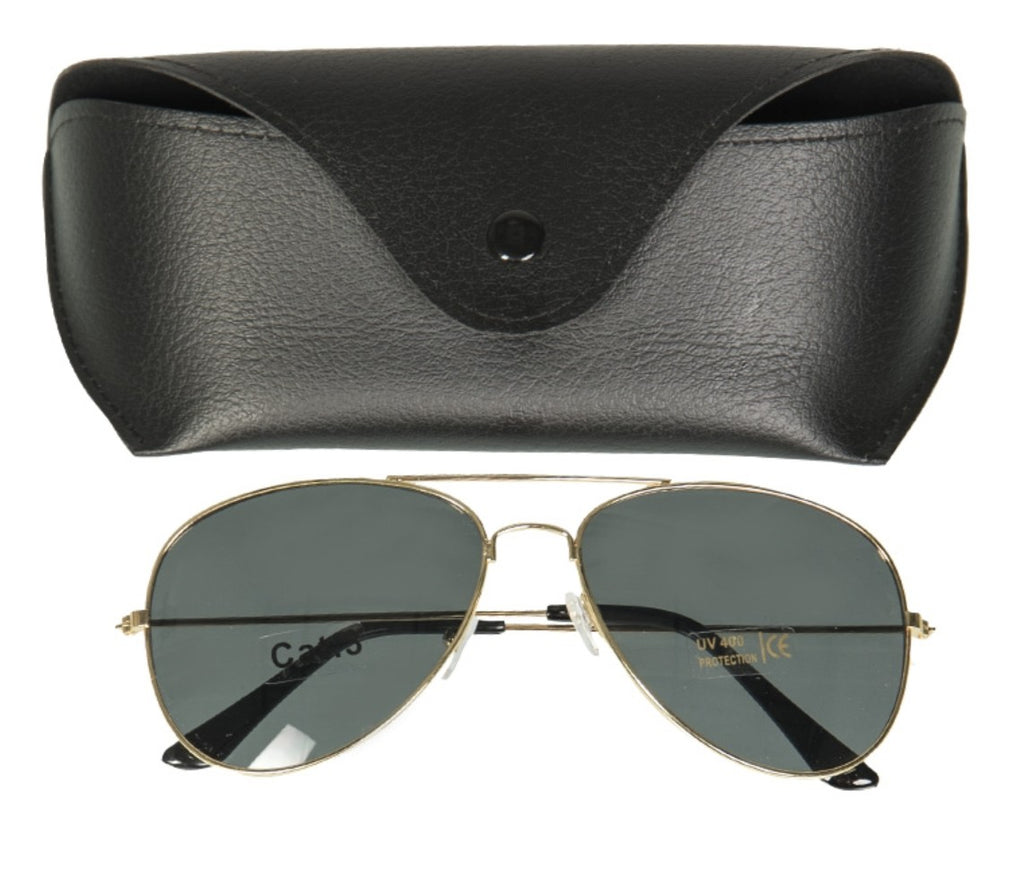 US PILOTENSONNENBRILLE GOLD M.ETUI
