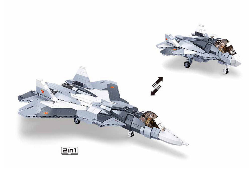 Sluban Russ. Jetfighter 2in1 grau/weiß M38-B0986