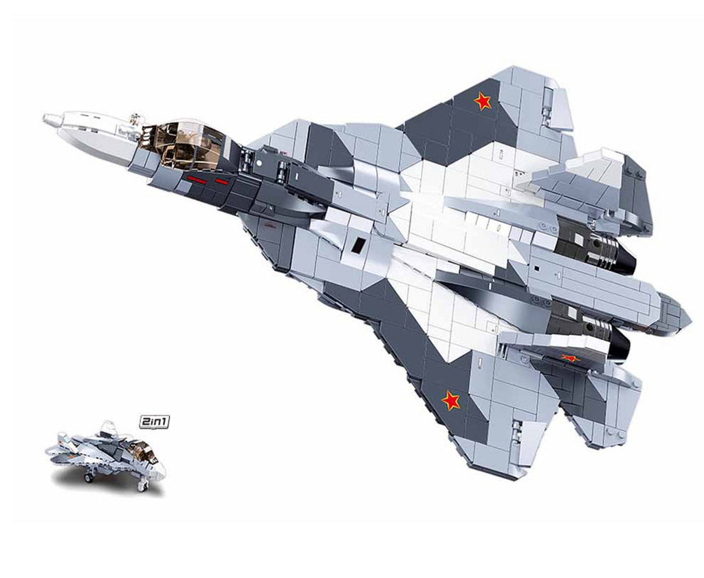 Sluban Russ. Jetfighter 2in1 grau/weiß M38-B0986