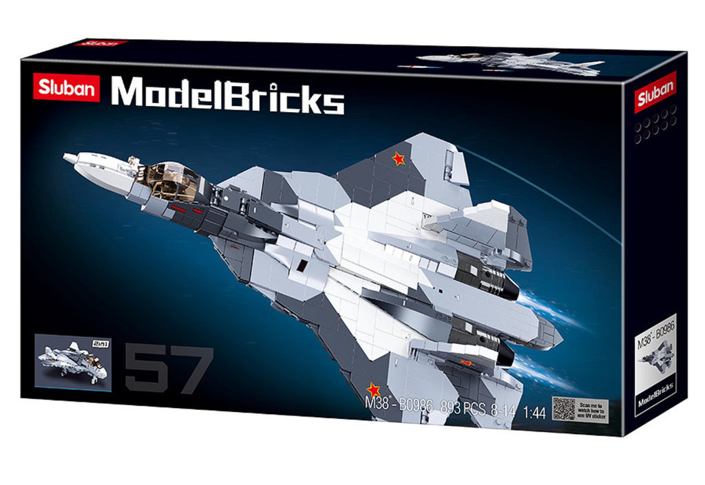Sluban Russ. Jetfighter 2in1 grau/weiß M38-B0986