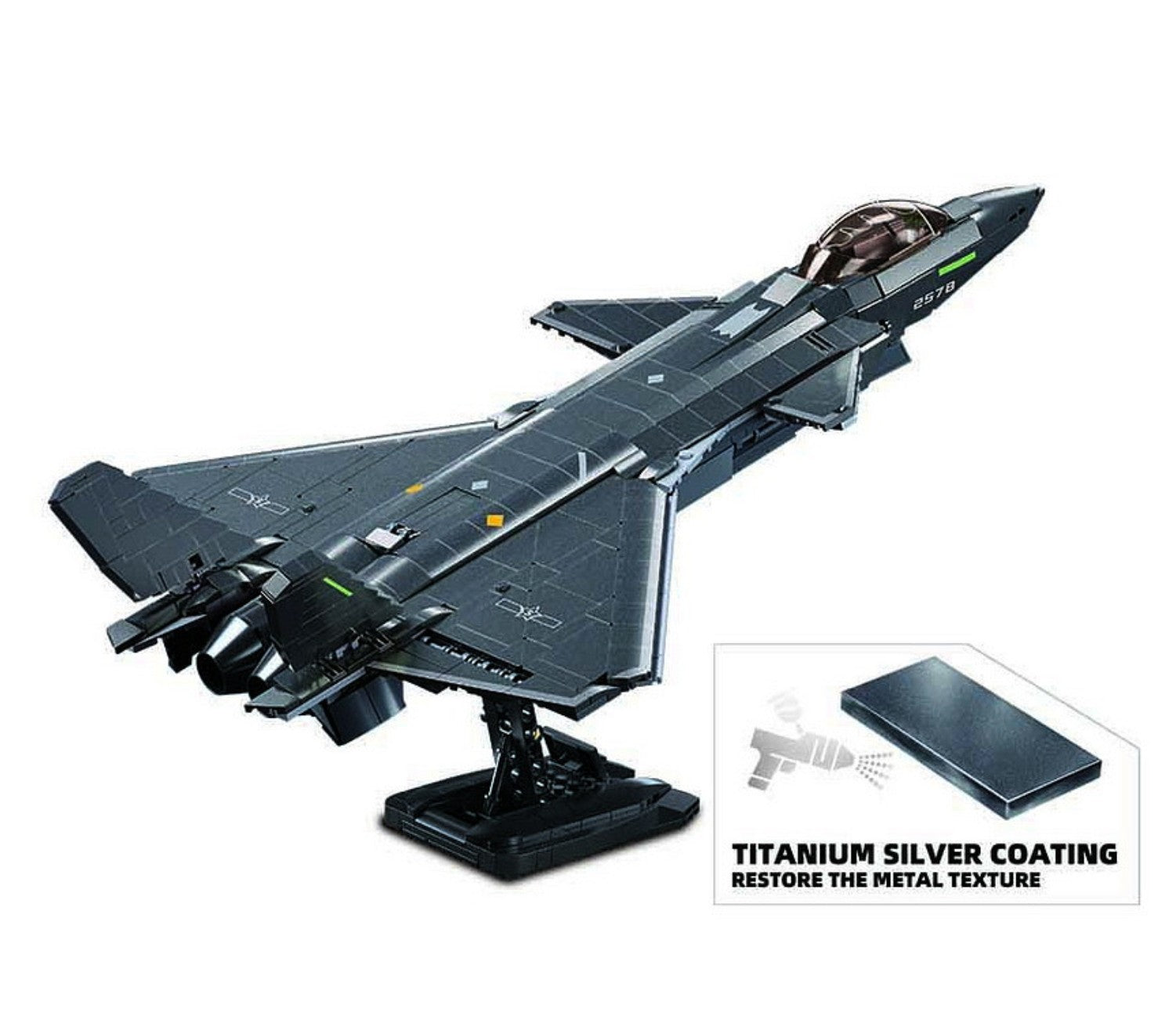 Sluban J20SS Stealth-Flugzeug Metallbeschichtung M38-B1187