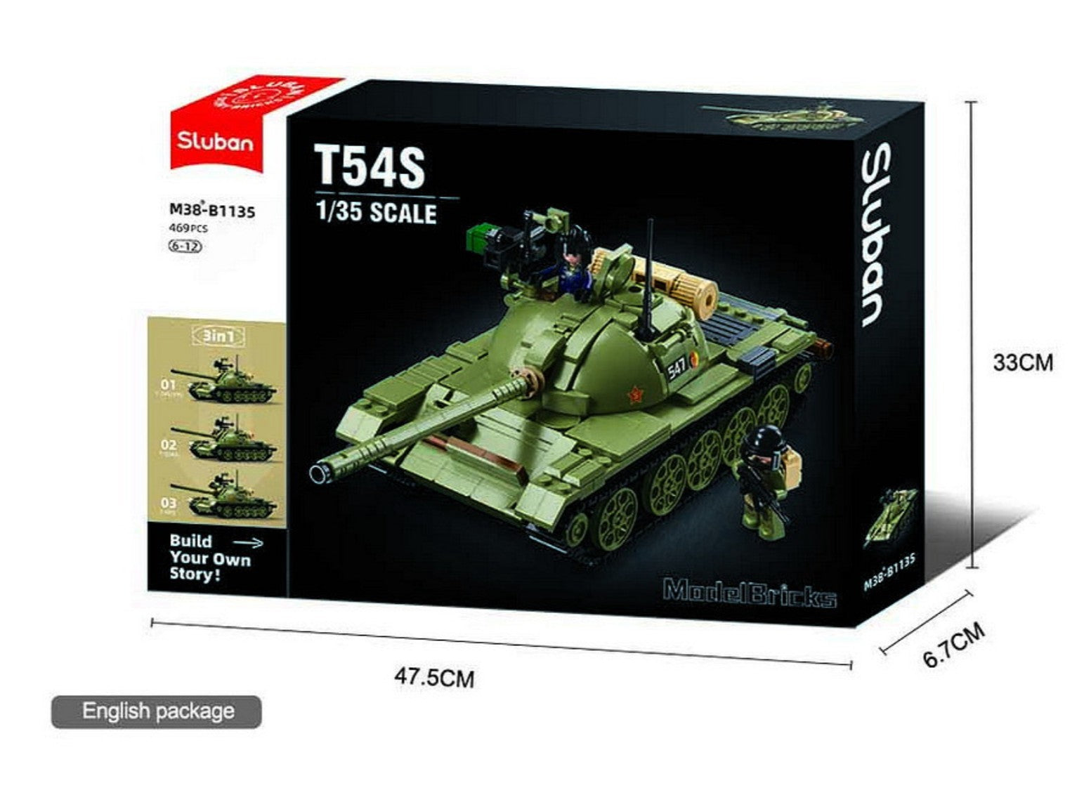 Sluban Panzer T62 (MBT) 3in1 Konstruktionsset M38-B1135