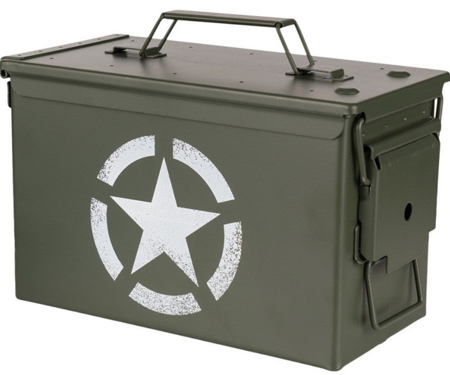 Munitionskiste Kal. 50 - US Army Star, Stahl
