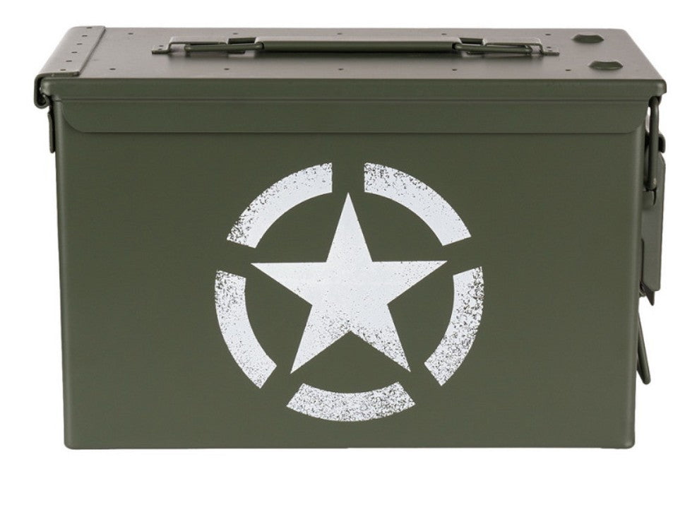 Munitionskiste Kal. 50 - US Army Star, Stahl