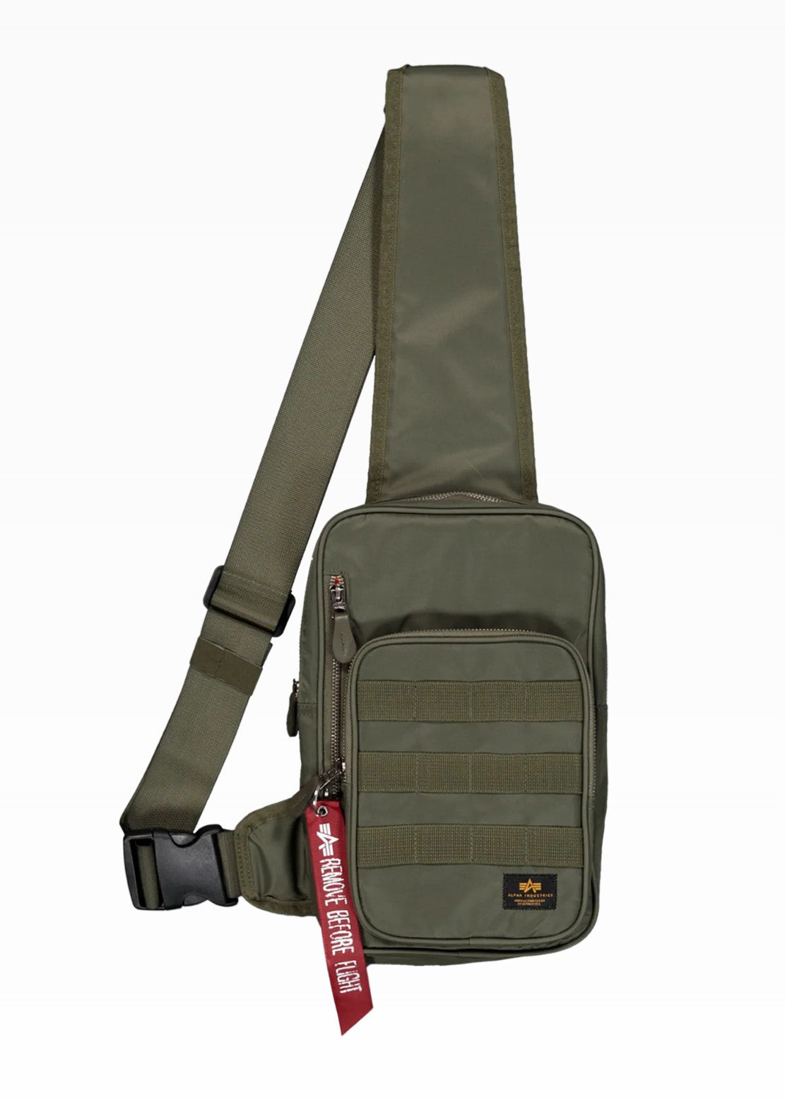 Alpha Industries Label Sling Bag – schwarz & oliv