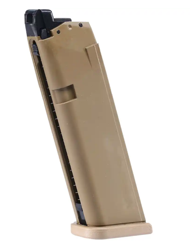 Glock 19X coyote GBB Ersatzmagazin – 15 BBs, Metall