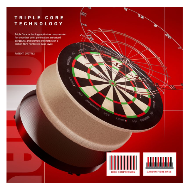 Winmau Blade 6 Triple Core Carbon Dartboard – PDC Official 360°