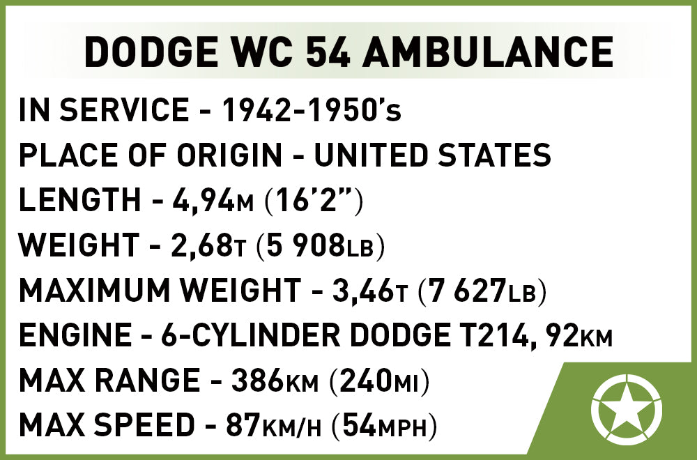 Cobi HISTORICAL COLLECTION WWII - 1942 Ambulance Wc 54