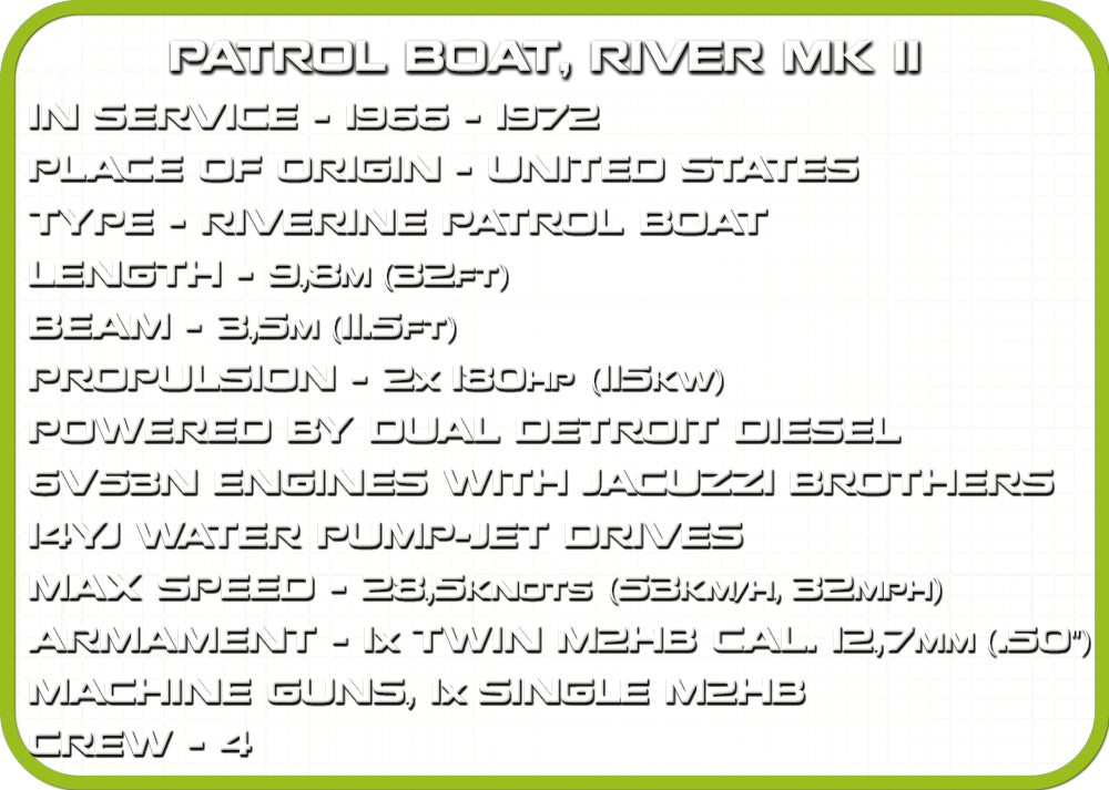HISTORICAL COLLECTION VIETNAM WAR - Patrol Boat,River MkII